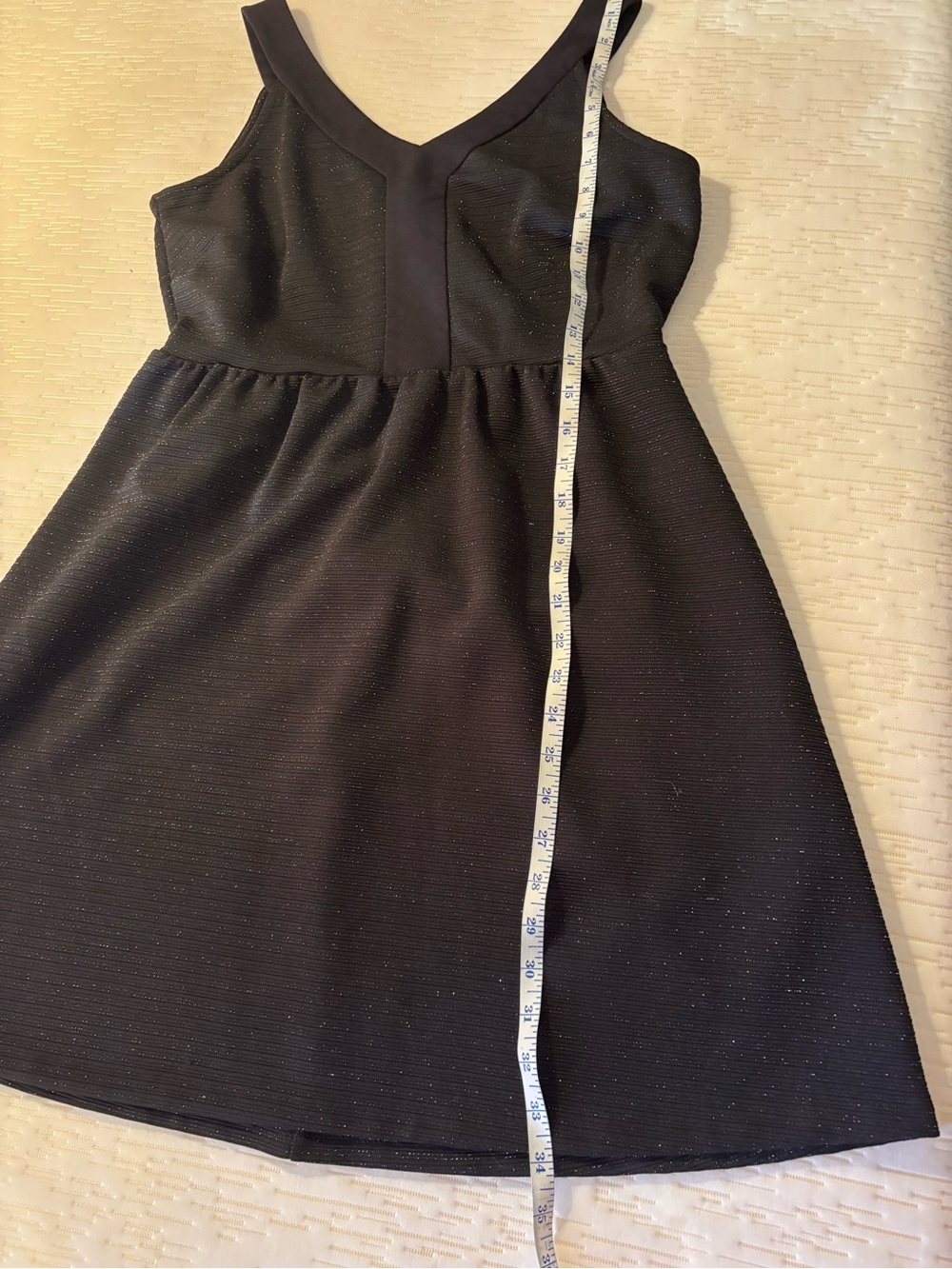 Maurices Black Sparkle V-Neck Fit-and-Flare Dress